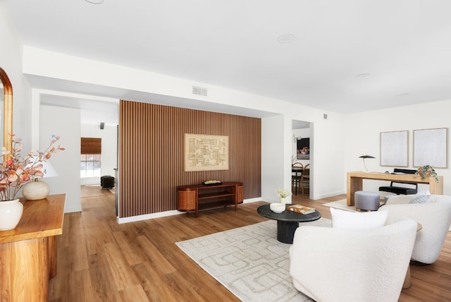 living room featuring hardwood / wood-style flooring