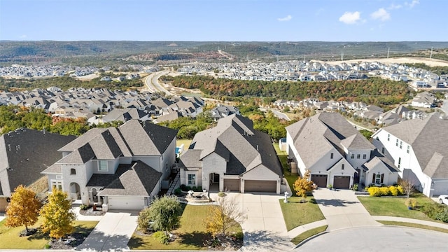 aerial view with a residential view