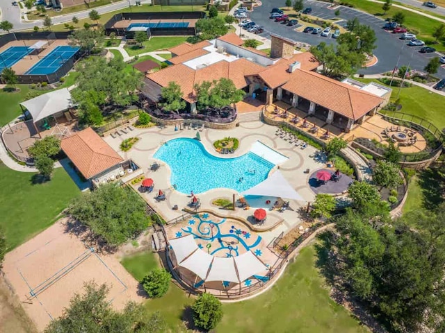 1745 Liguria Ct, Leander, TX 78641 - bird's eye view of a pool