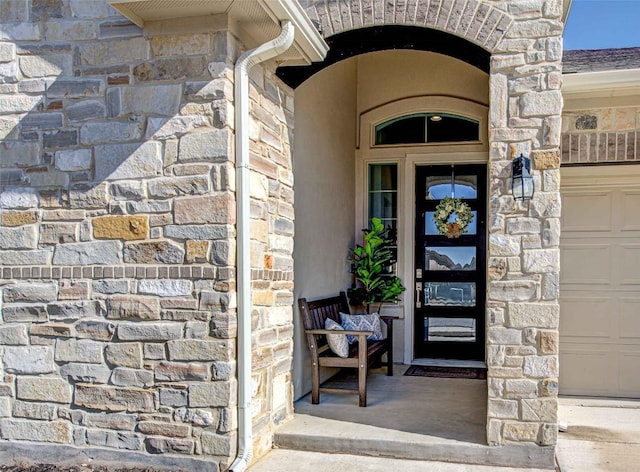 entrance to property with a garage