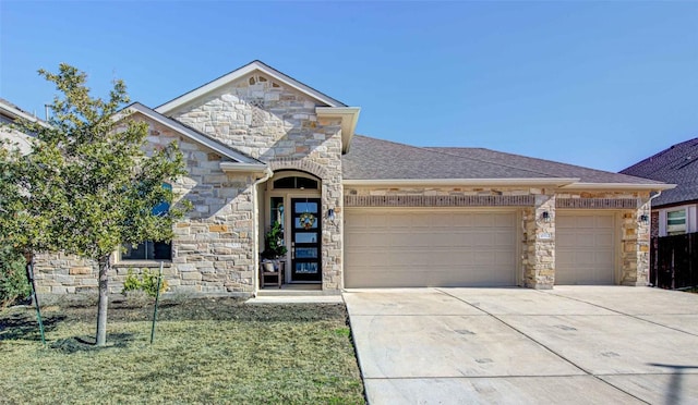 view of front of house with a garage