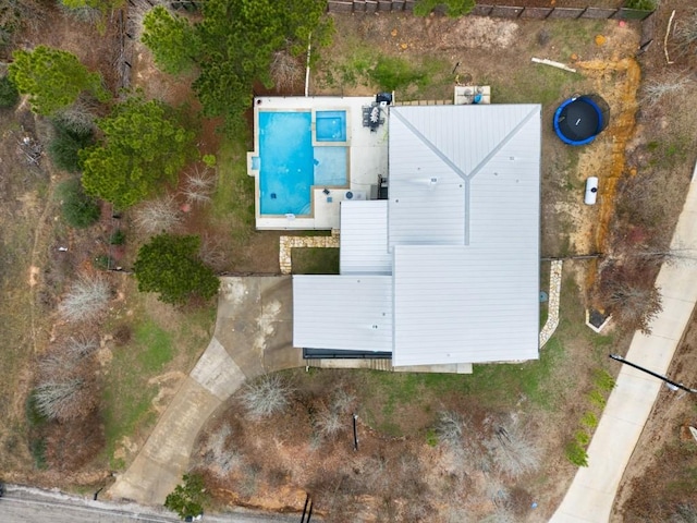 209 Kipahulu Dr, Bastrop, TX 78602 - view from above of property featuring a pool area