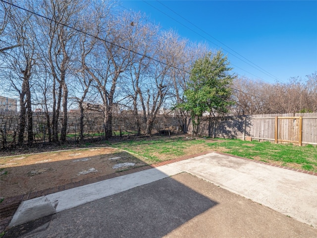 view of yard with a patio area