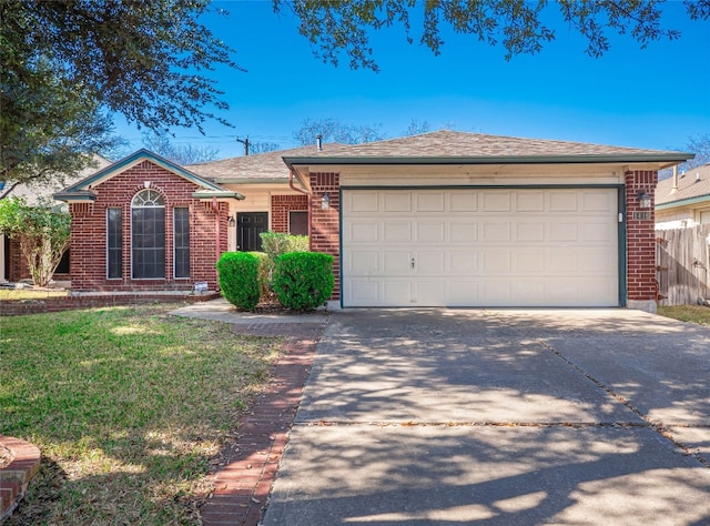 1416 Thibodeaux Dr, Round Rock, TX 78664 - ranch-style house with brick siding, concrete driveway, and an attached garage