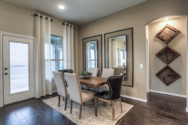 dining room featuring dark hardwood / wood-style floors