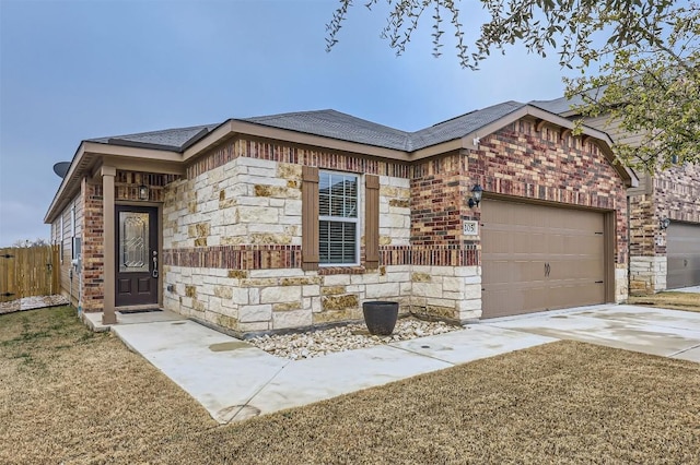 ranch-style home with a garage