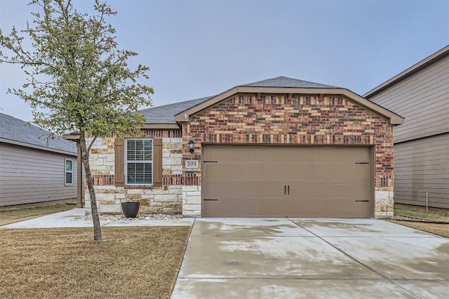 view of front property with a garage