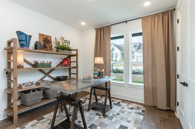 office featuring hardwood / wood-style flooring