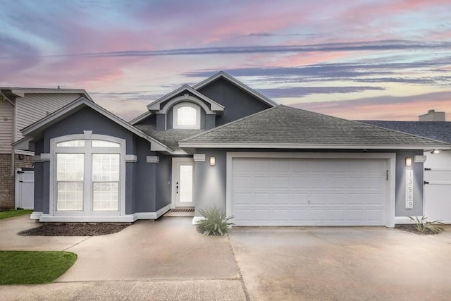 view of front of home featuring a garage