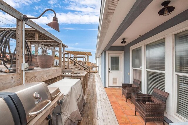 13569 Bullion Ct, Corpus Christi, TX 78418 - wooden deck featuring grilling area