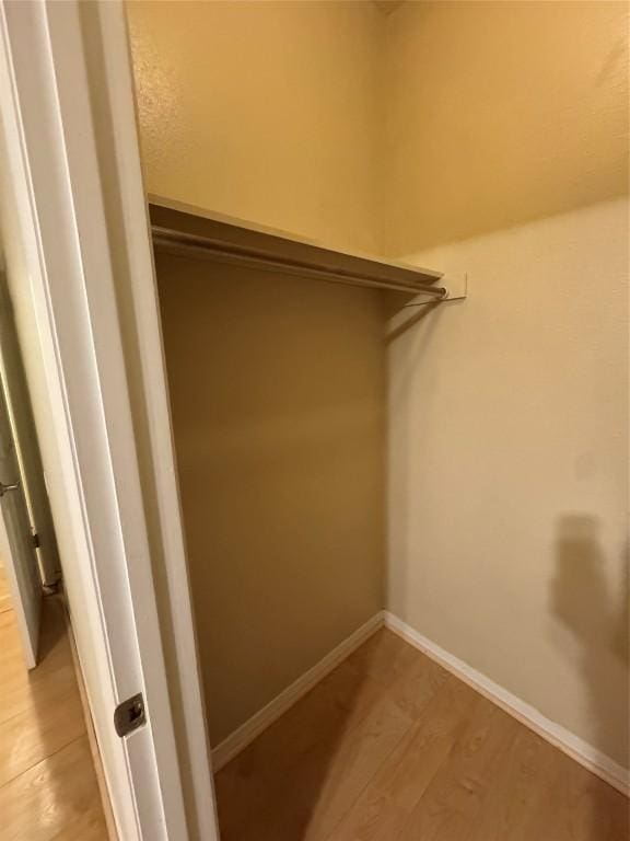 walk in closet featuring hardwood / wood-style flooring