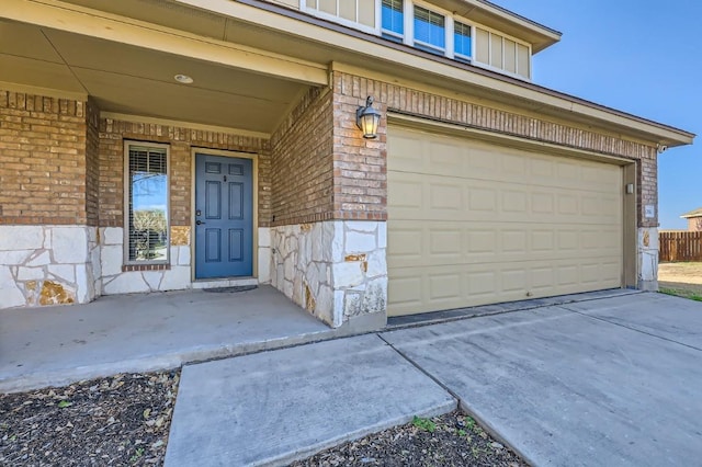 entrance to property with a garage