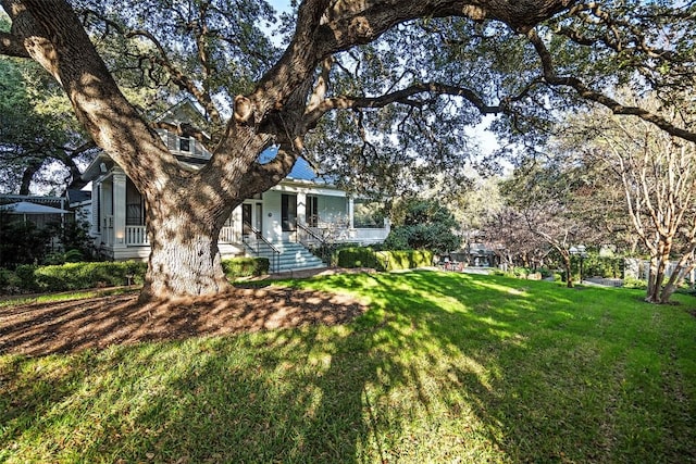 view of front of house with a front lawn