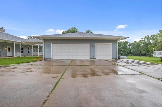 view of garage