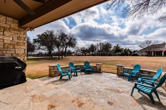 view of patio with area for grilling