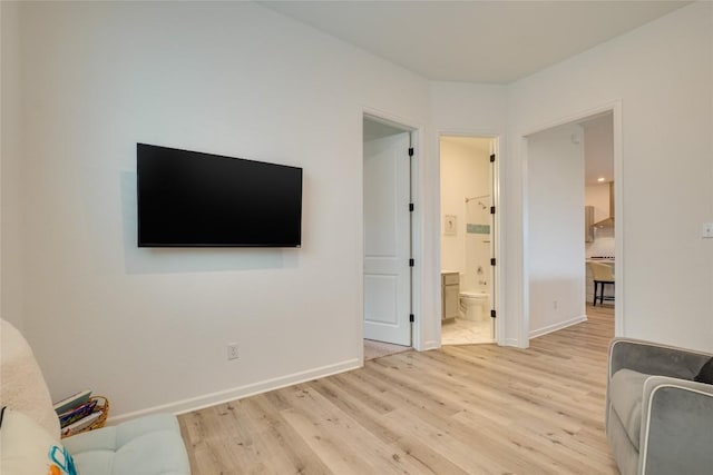 living room with light wood-type flooring