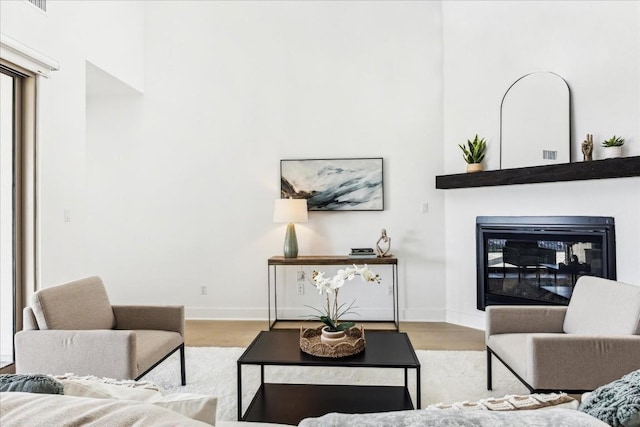 living room featuring light hardwood / wood-style flooring