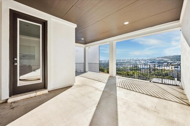 balcony with a mountain view