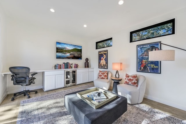 living room featuring light hardwood / wood-style floors