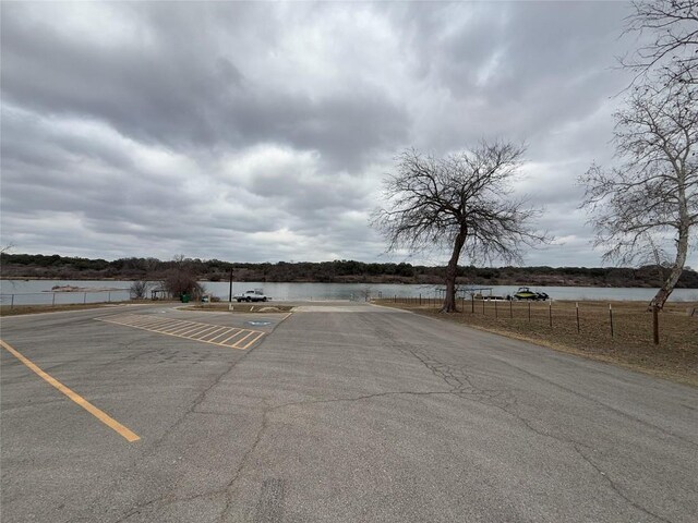 view of road featuring a water view