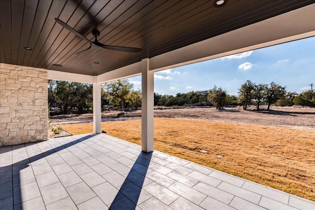 view of patio / terrace with a ceiling fan