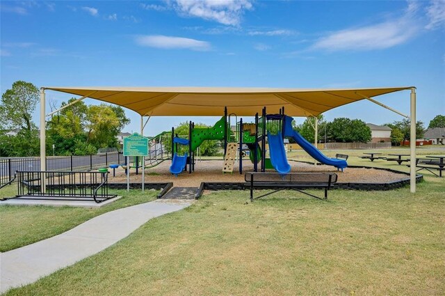 view of play area with a lawn