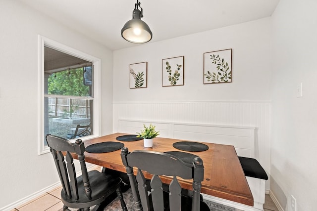 view of tiled dining area