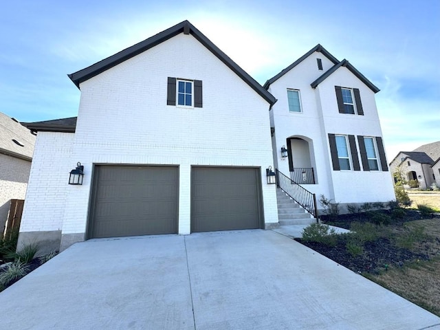 view of front of house with a garage