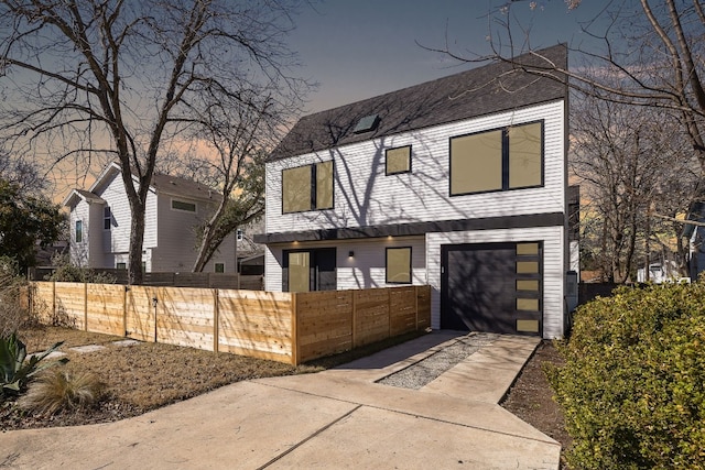 contemporary house with a garage