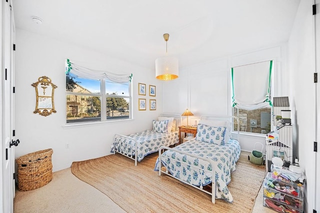 sitting room with carpet flooring