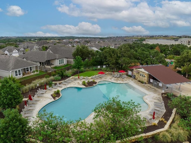 view of pool featuring a patio area