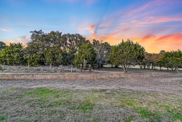 view of yard at dusk