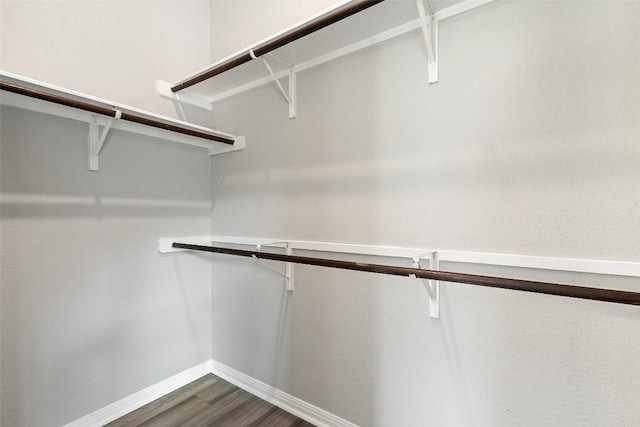 walk in closet featuring hardwood / wood-style floors