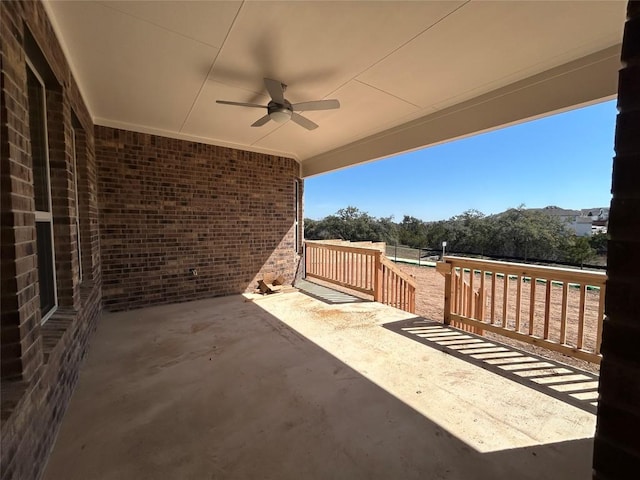 view of patio / terrace with a ceiling fan