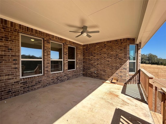 view of patio / terrace with ceiling fan