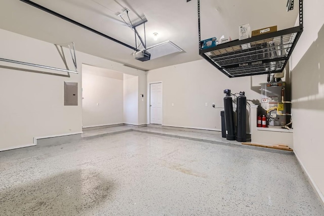3264 Pablo Cir, Round Rock, TX 78665 - garage featuring electric panel, a garage door opener, and water heater