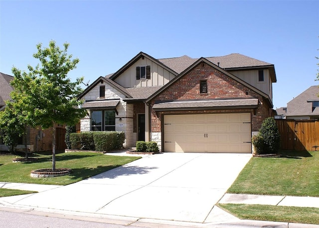 3264 Pablo Cir, Round Rock, TX 78665 - view of front of property featuring board and batten siding, concrete driveway, an attached garage, roof with shingles, and stone siding