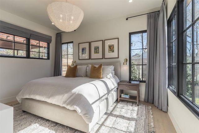 bedroom featuring light hardwood / wood-style flooring