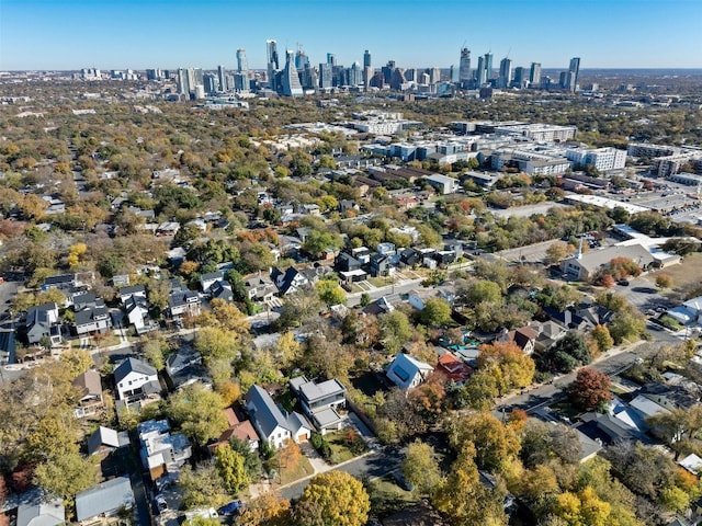 1702 Bauerle Ave, Austin, TX 78704 - aerial overview of property's location with skyline