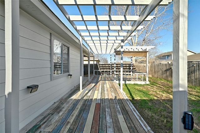 wooden deck with a pergola