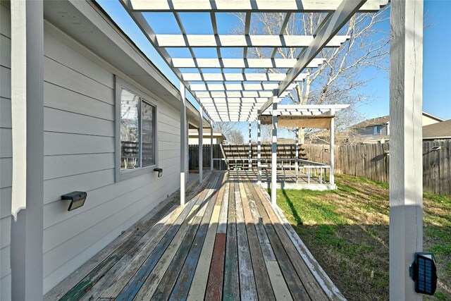7405 Cayenne Ln, Austin, TX 78741 - deck featuring a fenced backyard and a pergola