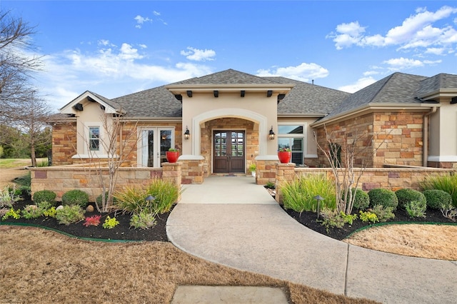 view of front of house with french doors