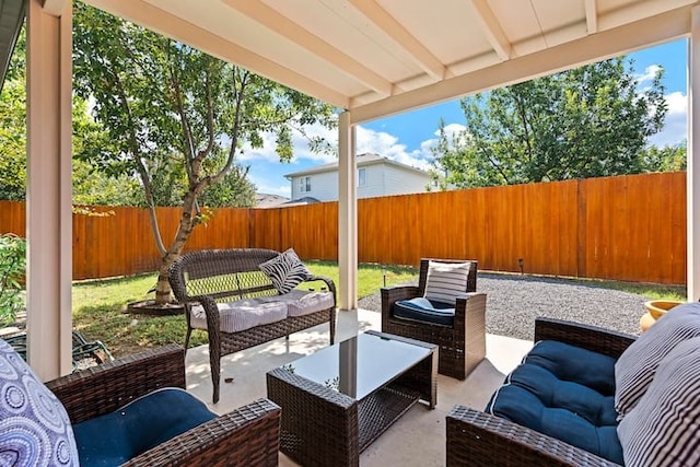 view of patio featuring an outdoor living space