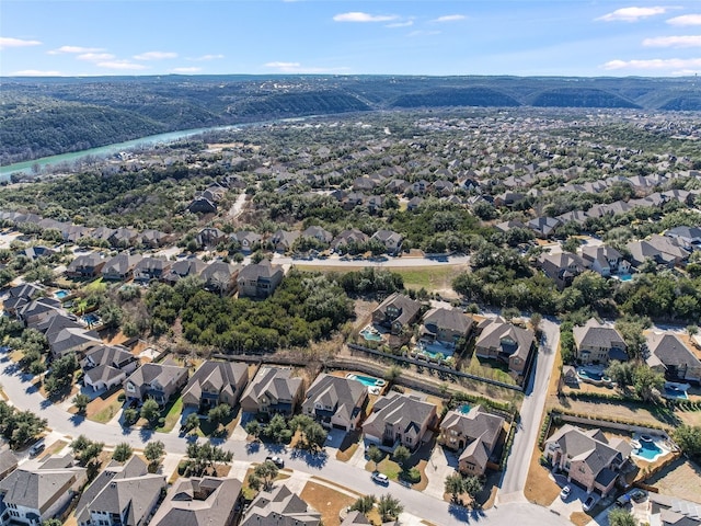 bird's eye view with a mountain view