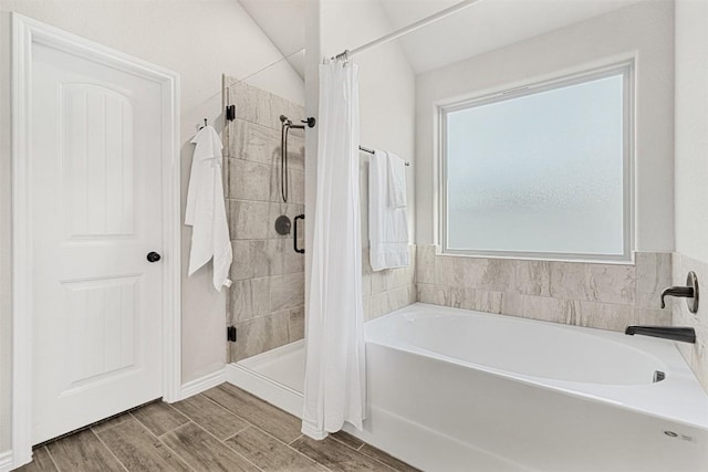 bathroom with independent shower and bath