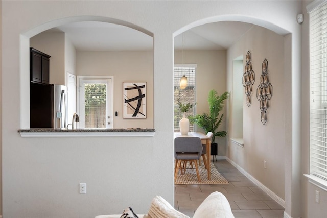 corridor with baseboards