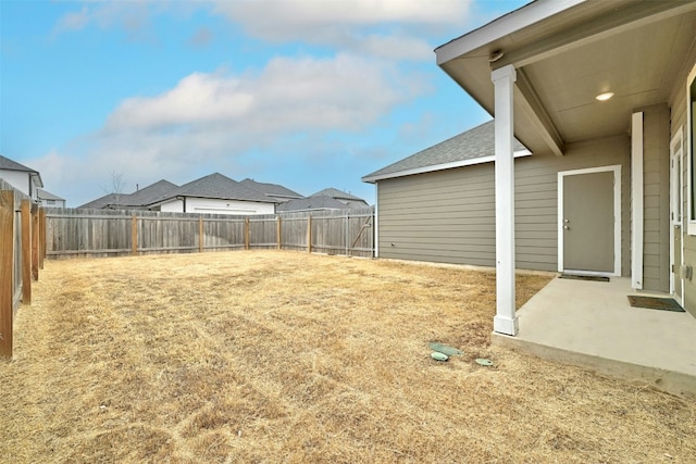 view of yard with a patio area