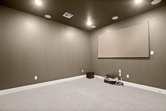 view of carpeted home theater