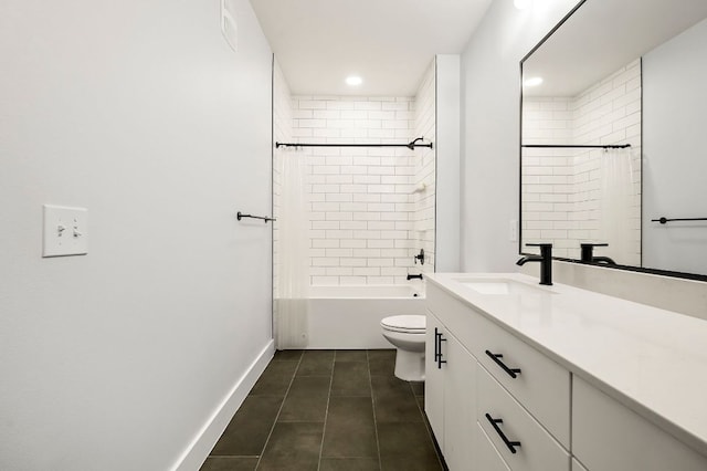 3101 Govalle Ave Unit 106, Austin, TX 78702 - bathroom with tile patterned flooring, shower / tub combination, vanity, baseboards, and toilet
