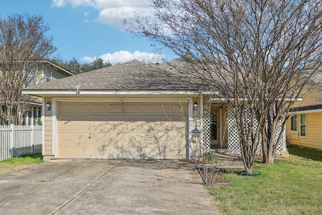 ranch-style house featuring a garage